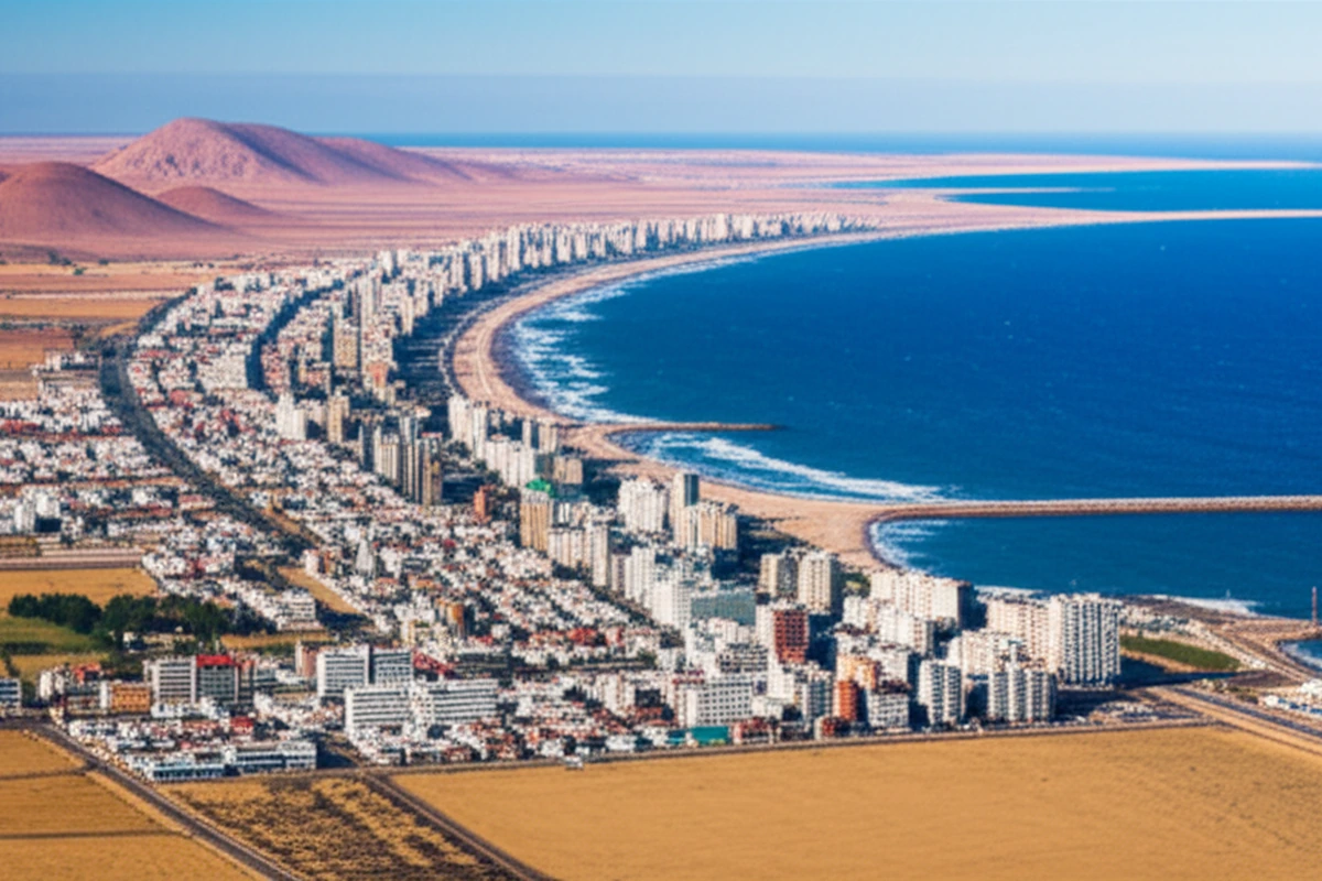 Street and neighborhood view in Puerto Madryn, Argentina